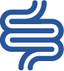 Icon representing gastrointestinal cancer research, with visual elements related to the digestive system.