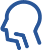 Icon representing head and neck cancer research, with anatomical references to affected regions.