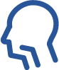 Icon representing head and neck cancer research, with anatomical references to affected regions.