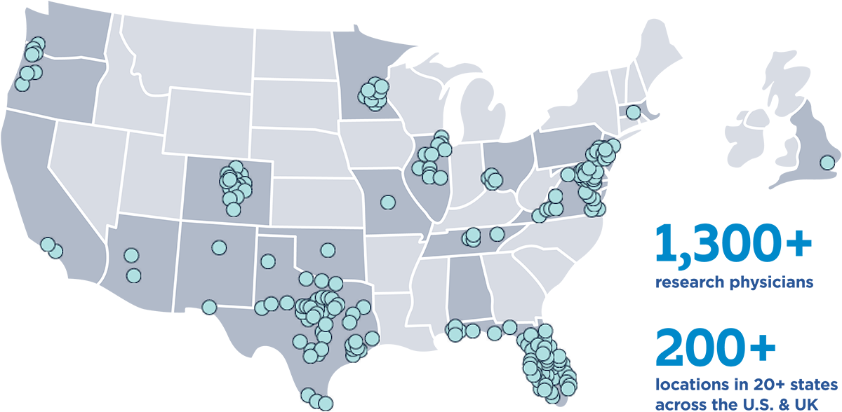 Map showing the SCRI network locations